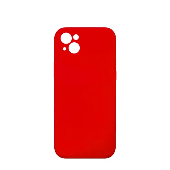 Capa de Silicone com Moldura de Câmera para Apple iPhone 13 Vermelho